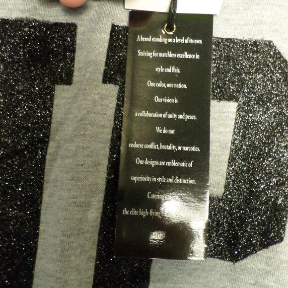 One Color Nation Drippin King Grey TShirt W/Black Glitter Lettering Sz XL NWT - Picture 9 of 13